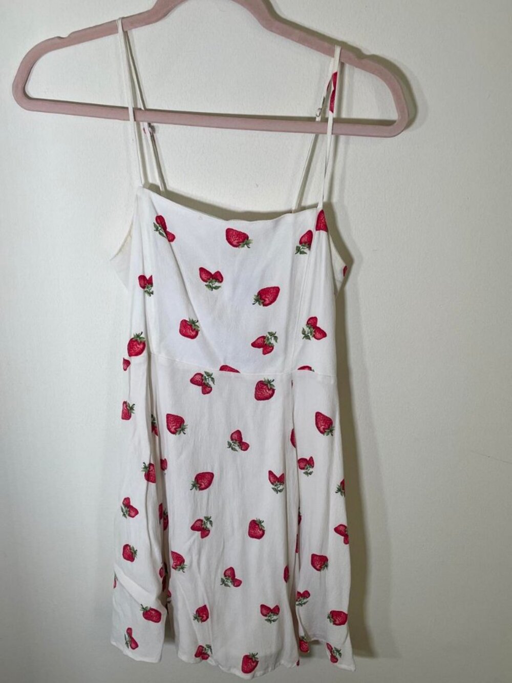 Forever 21 White Strawberry Print Mini Dress
